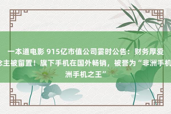 一本道电影 915亿市值公司霎时公告：财务厚爱东说念主被留置！旗下手机在国外畅销，被誉为“非洲手机之王”