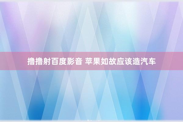 撸撸射百度影音 苹果如故应该造汽车