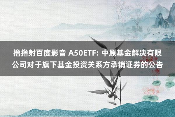 撸撸射百度影音 A50ETF: 中原基金解决有限公司对于旗下基金投资关系方承销证券的公告